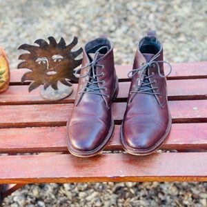 Banana Republic Oxford Genuine Leather Ankle Boots with Cap Toe Mens 11.5 M